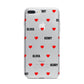 Red Hearts with Couple s Names iPhone 7 Plus Bumper Case on Silver iPhone