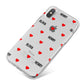 Red Hearts with Couple s Names iPhone X Bumper Case on Silver iPhone