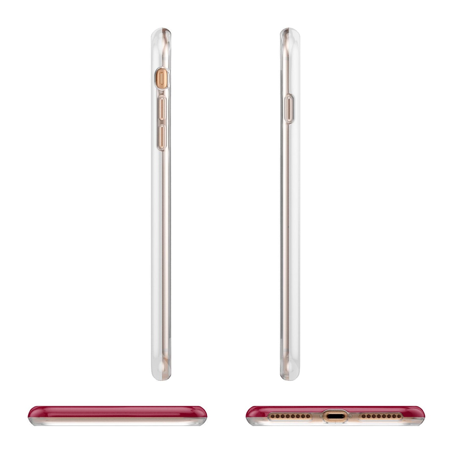 Red Ho Ho Ho Photo Upload Christmas Apple iPhone 7 8 Plus 3D Wrap Tough Case Alternative Image Angles