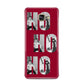Red Ho Ho Ho Photo Upload Christmas Samsung Galaxy A3 2016 Case on gold phone