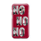 Red Ho Ho Ho Photo Upload Christmas Samsung Galaxy A3 2017 Case on gold phone