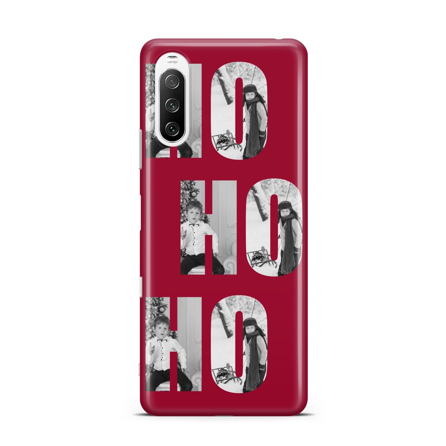 Red Ho Ho Ho Photo Upload Christmas Sony Xperia 10 III Case
