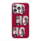 Red Ho Ho Ho Photo Upload Christmas iPhone 13 Pro Clear Bumper Case