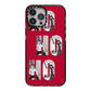 Red Ho Ho Ho Photo Upload Christmas iPhone 13 Pro Max Black Impact Case on Silver phone