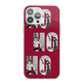 Red Ho Ho Ho Photo Upload Christmas iPhone 13 Pro Max TPU Impact Case with White Edges