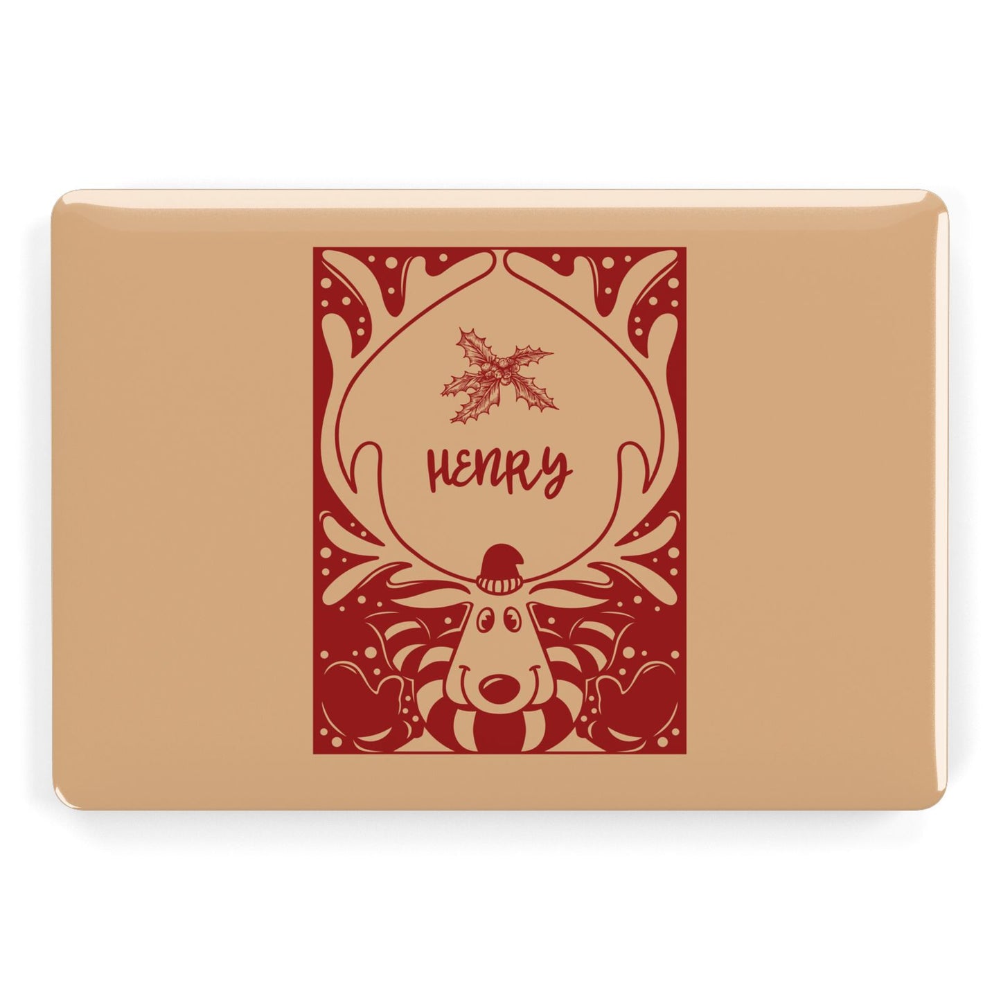 Red Personalised Rudolph Apple MacBook Case