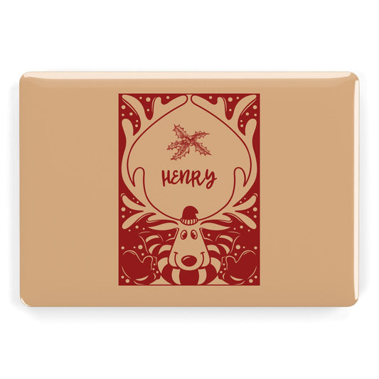 Red Personalised Rudolph Apple MacBook Case