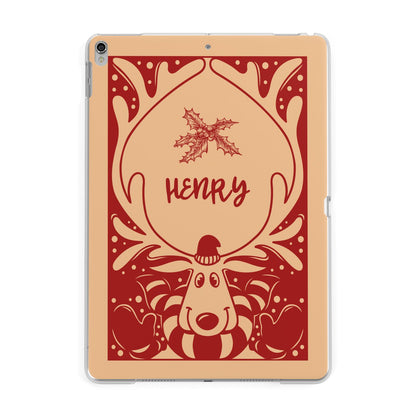 Red Personalised Rudolph Apple iPad Silver Case