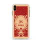 Red Personalised Rudolph Apple iPhone Xs Max Impact Case White Edge on Gold Phone