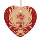 Red Personalised Rudolph Heart Decoration Back Image