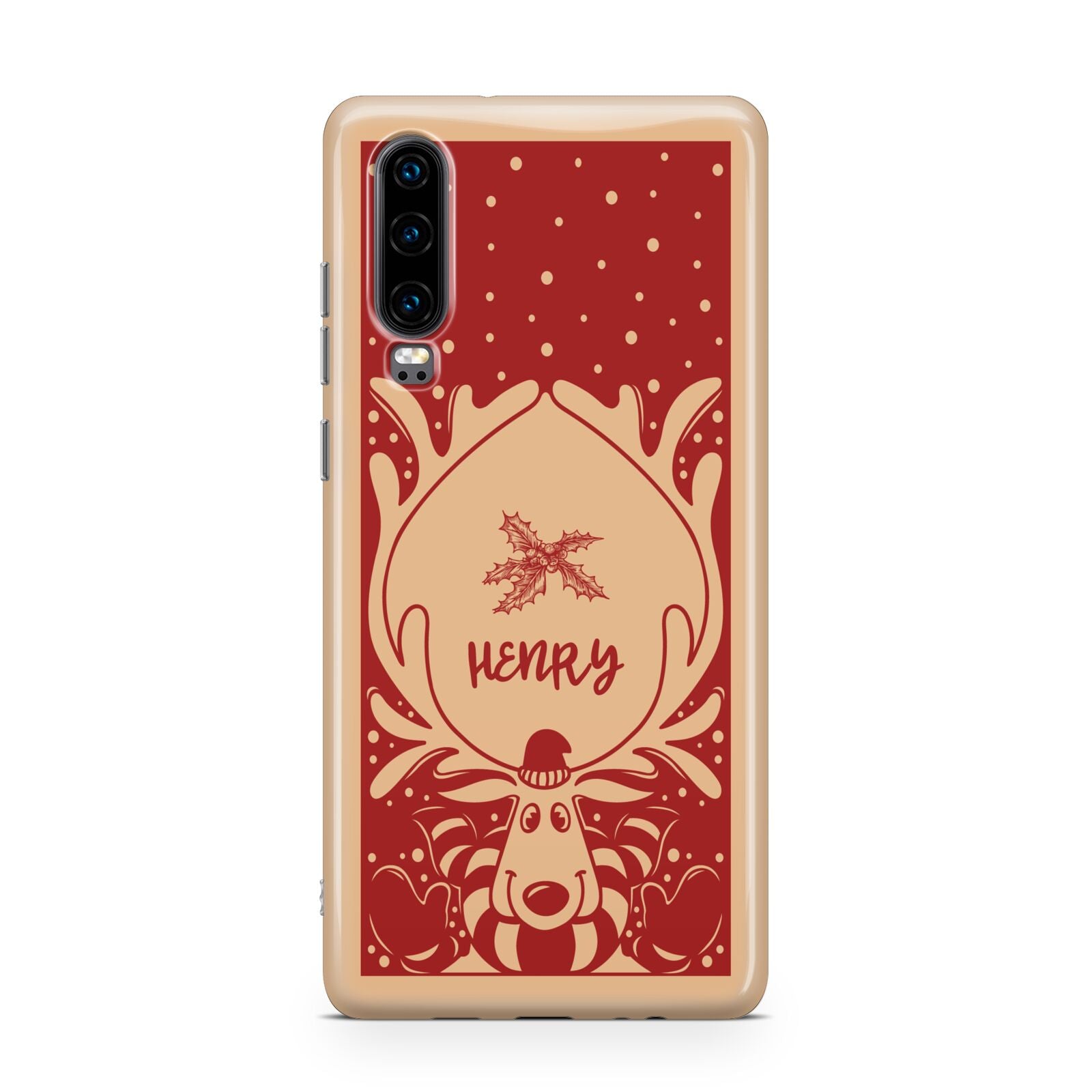 Red Personalised Rudolph Huawei P30 Phone Case