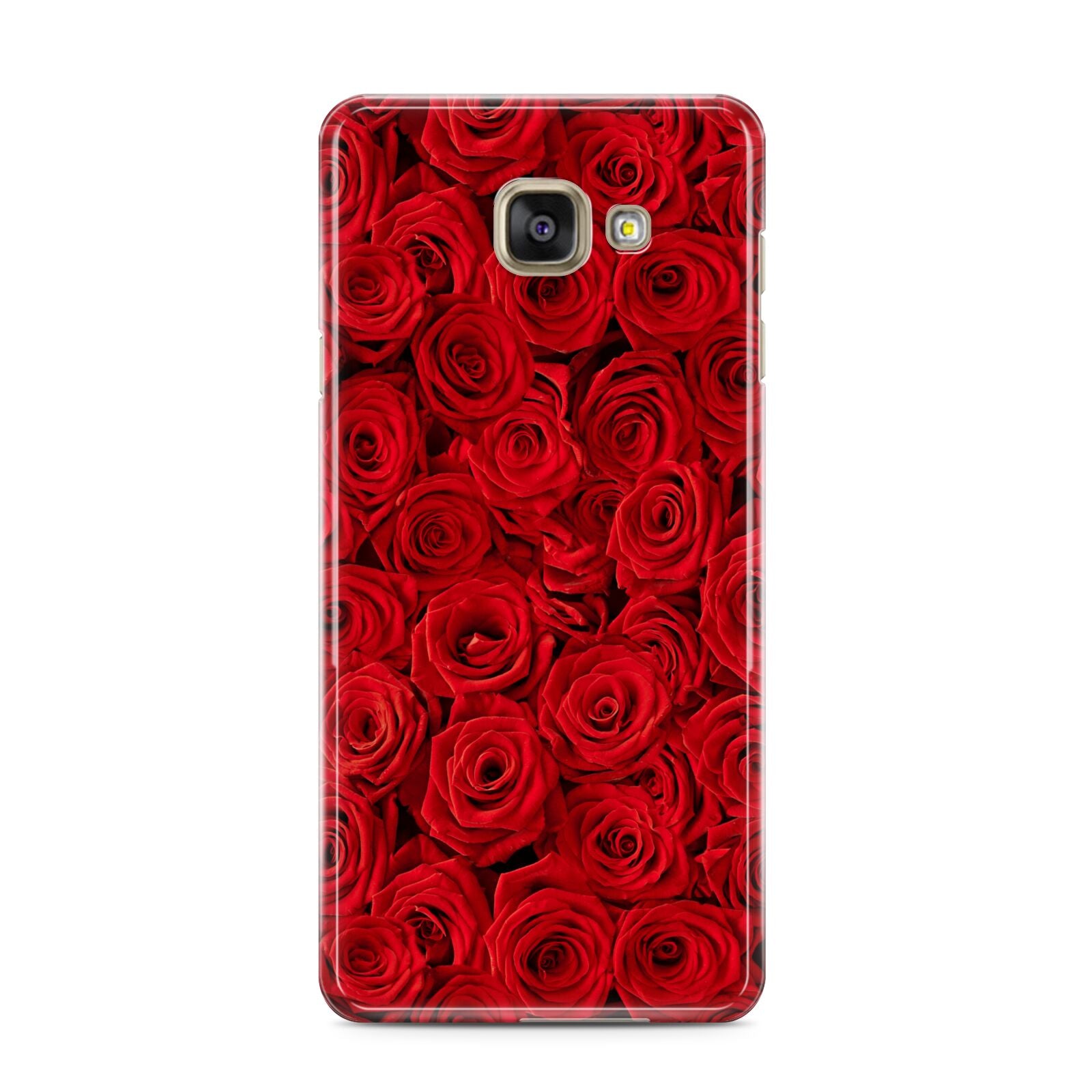 Red Rose Samsung Galaxy A3 2016 Case on gold phone