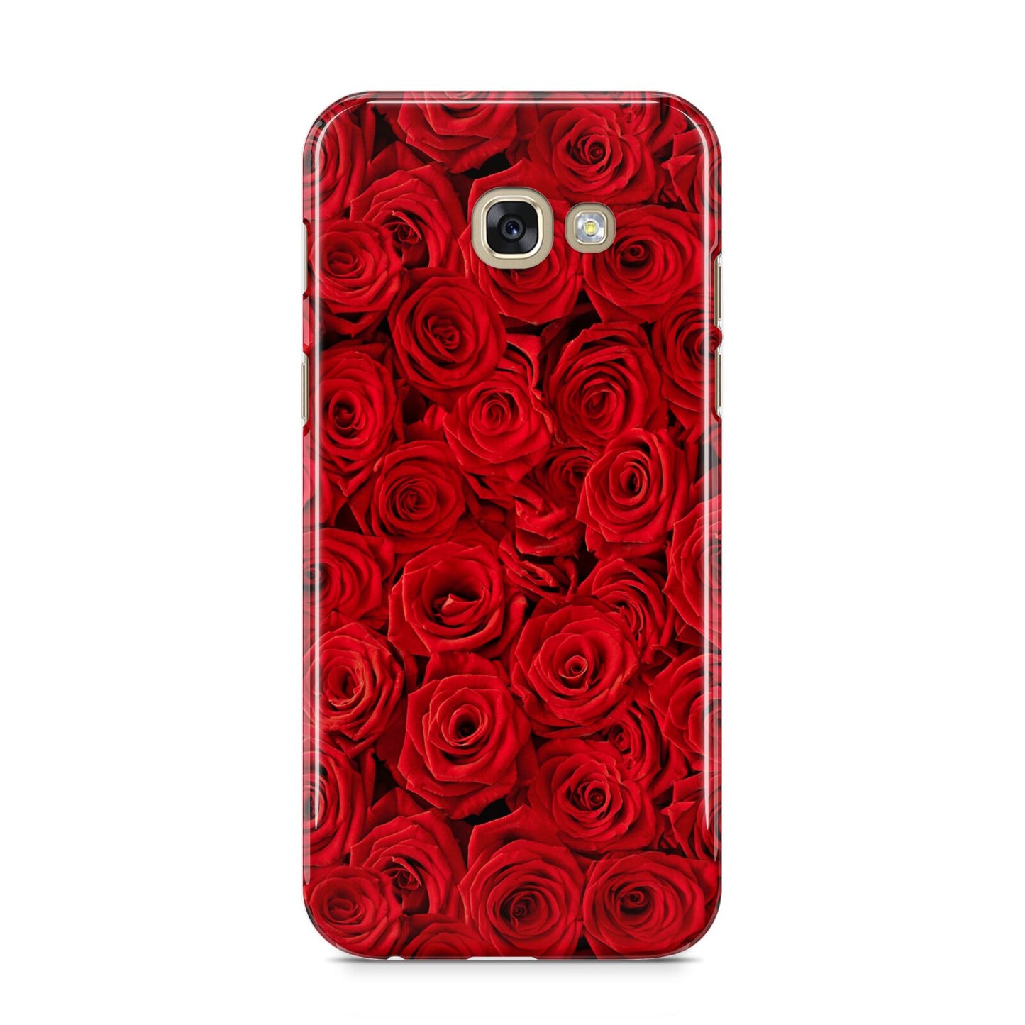 Red Rose Samsung Galaxy A5 2017 Case on gold phone