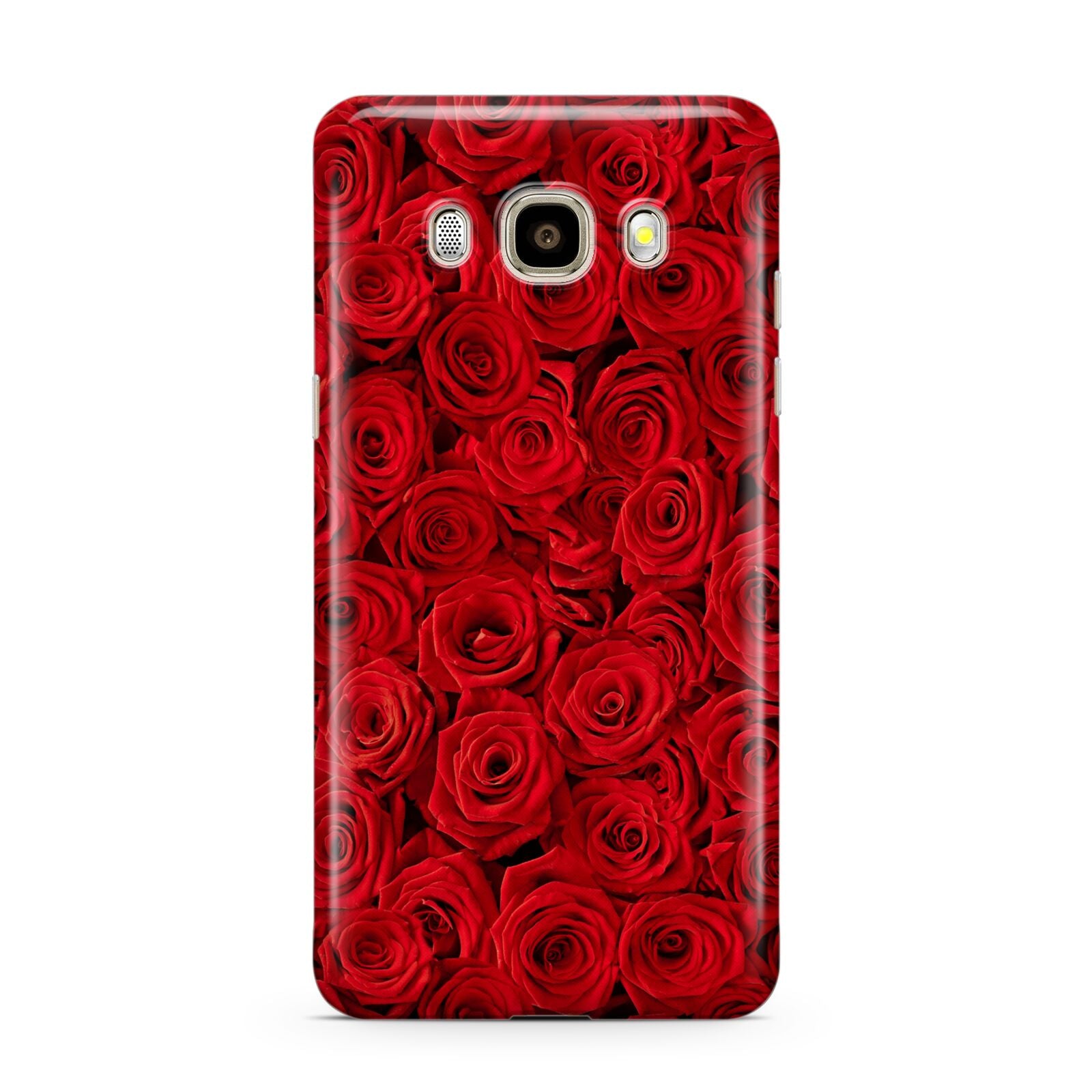 Red Rose Samsung Galaxy J7 2016 Case on gold phone