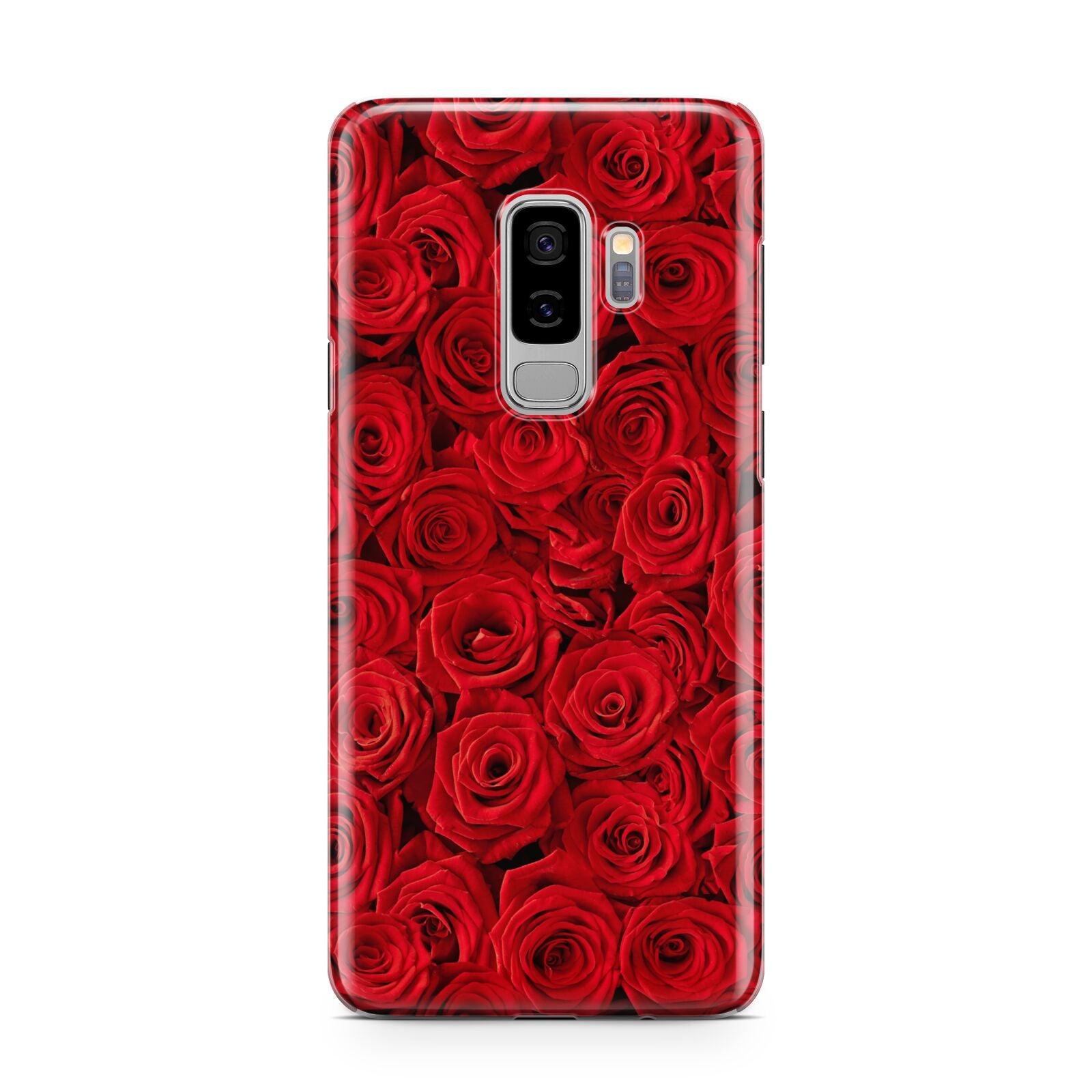 Red Rose Samsung Galaxy S9 Plus Case on Silver phone