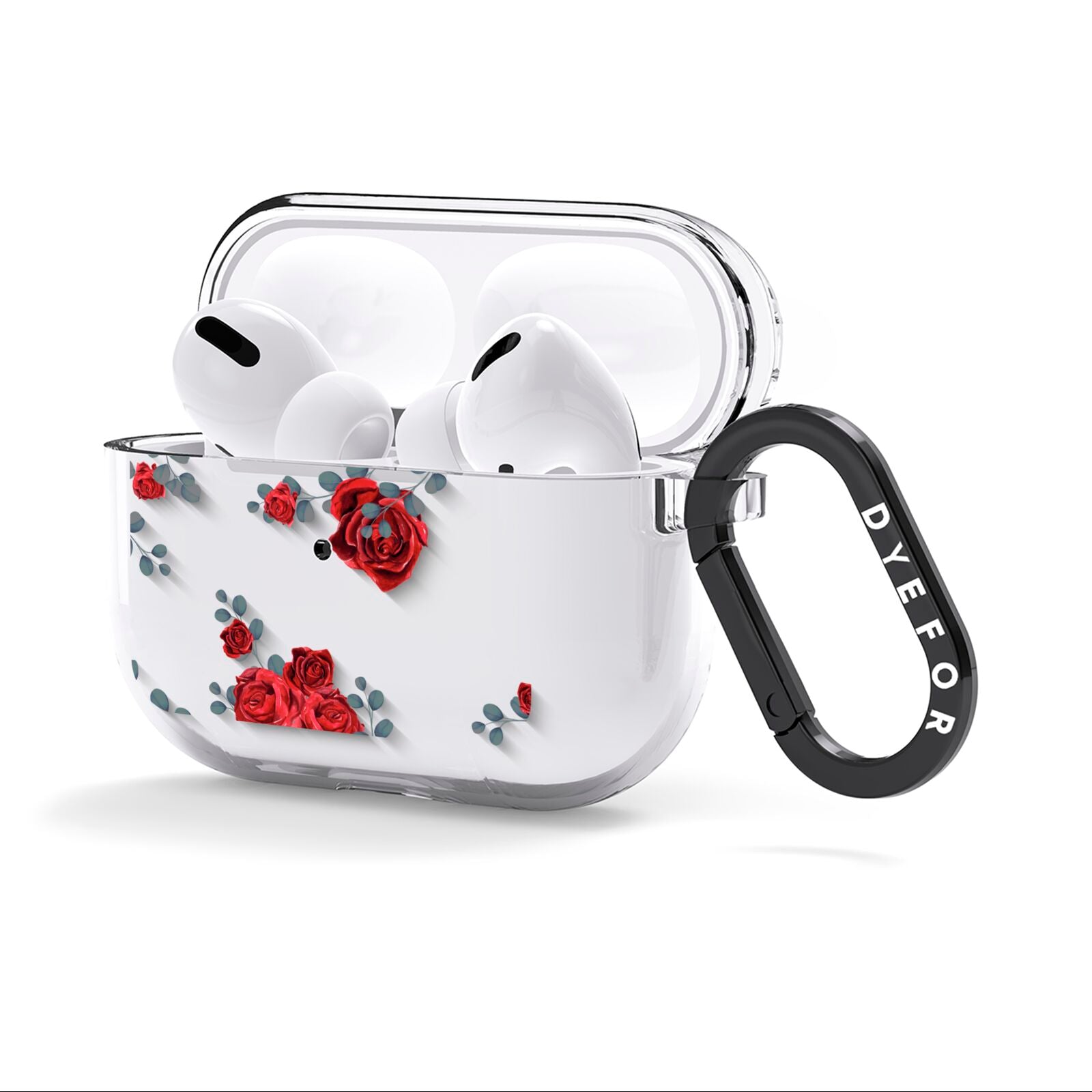 Red Roses AirPods Clear Case 3rd Gen Side Image
