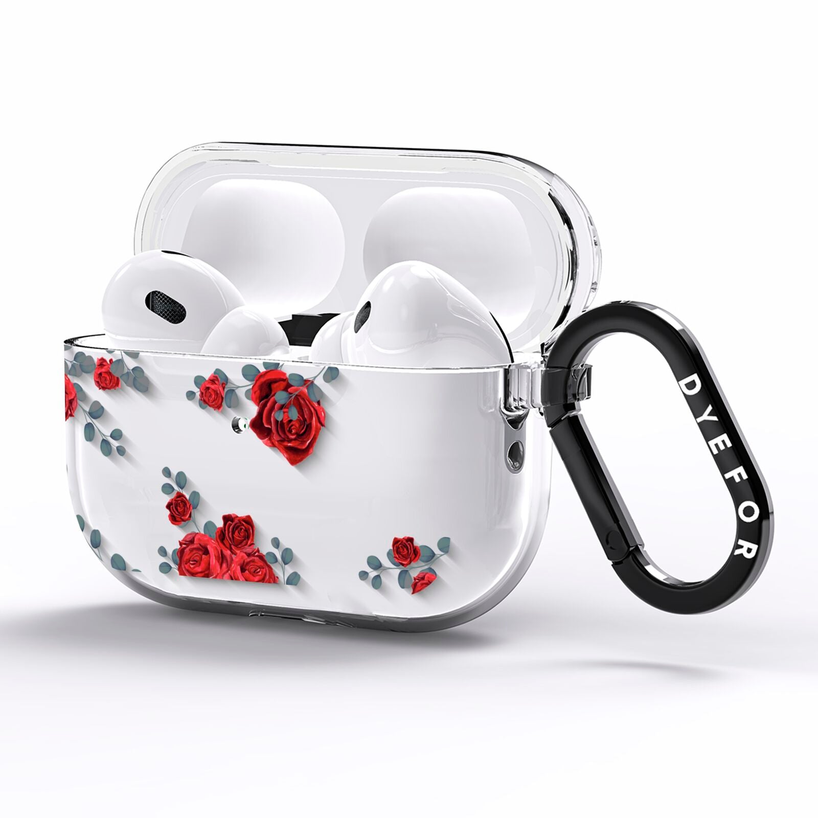 Red Roses AirPods Pro Clear Case Side Image