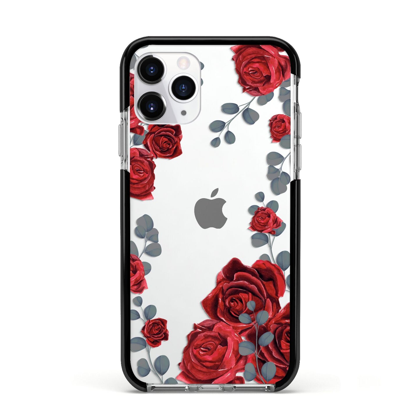 Red Roses Apple iPhone 11 Pro in Silver with Black Impact Case
