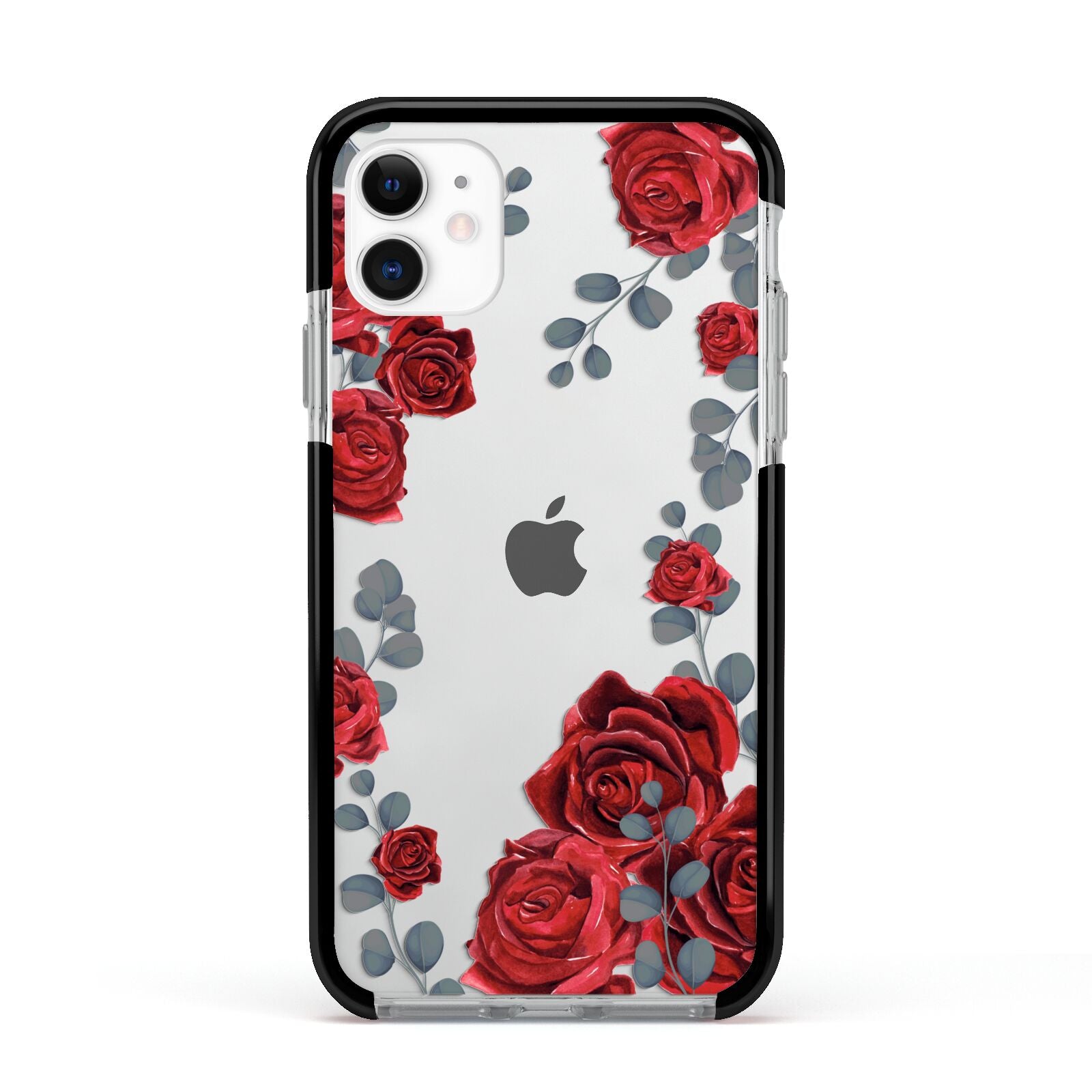 Red Roses Apple iPhone 11 in White with Black Impact Case