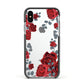 Red Roses Apple iPhone Xs Impact Case Black Edge on Silver Phone