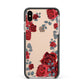 Red Roses Apple iPhone Xs Max Impact Case Black Edge on Gold Phone