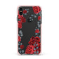 Red Roses Apple iPhone Xs Max Impact Case Pink Edge on Black Phone