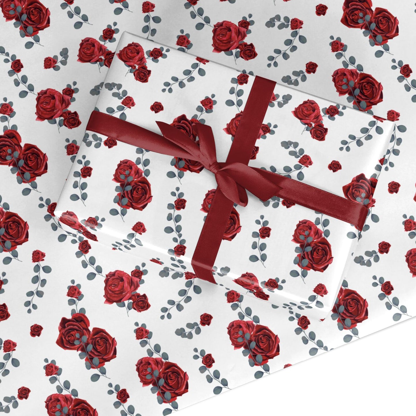 Red Roses Custom Wrapping Paper