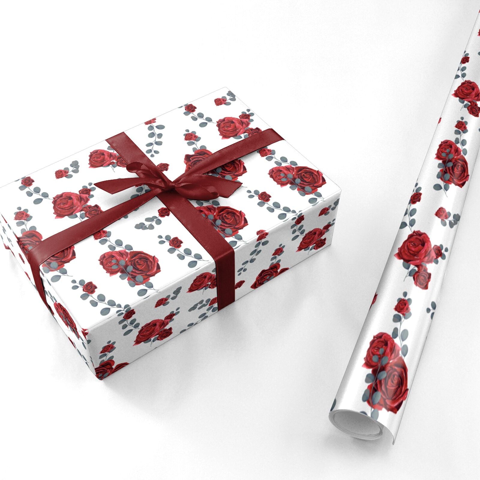 Red Roses Personalised Wrapping Paper