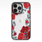 Red Roses iPhone 13 Pro Black Impact Case on Silver phone
