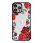 Red Roses iPhone 13 Pro Max Black Impact Case on Silver phone