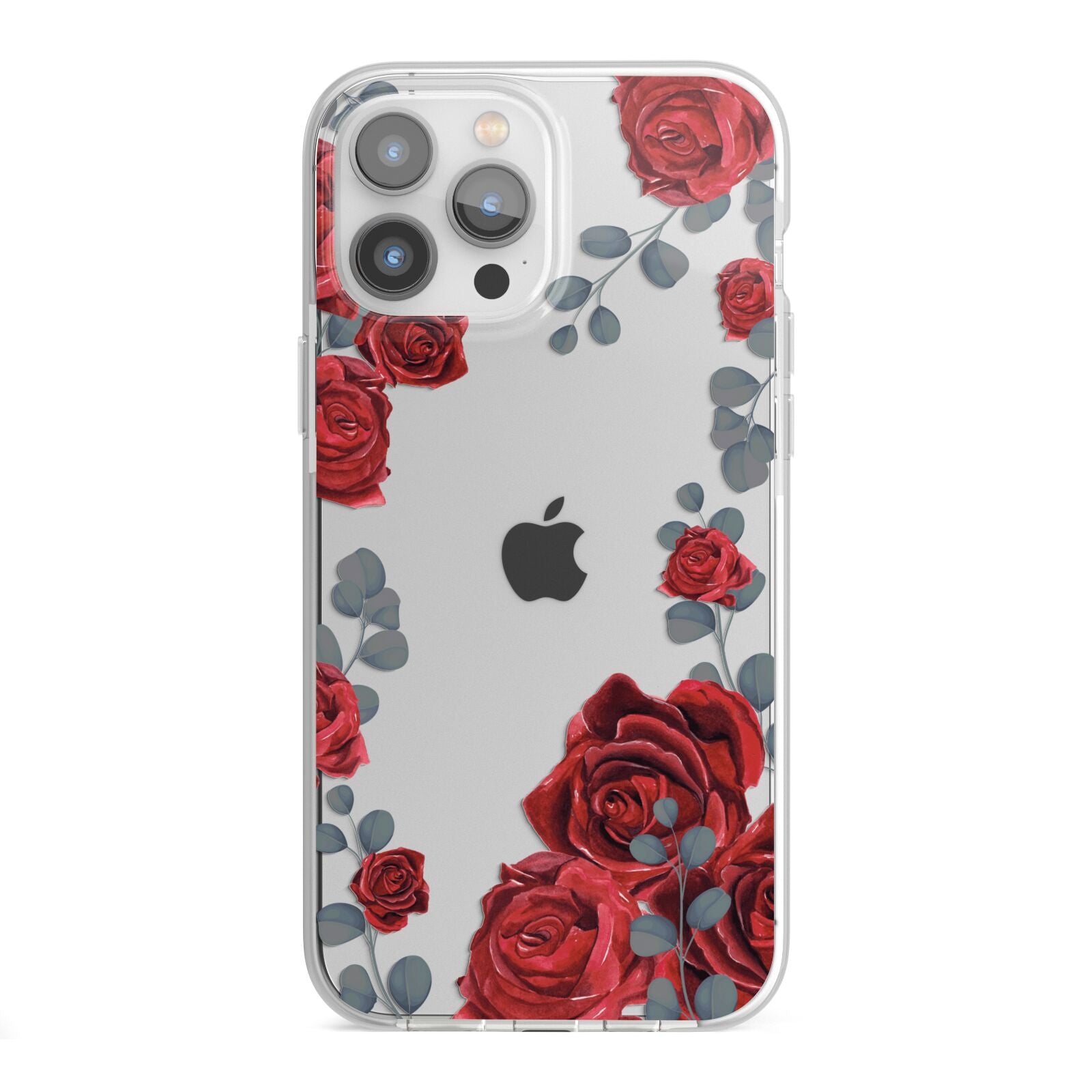 Red Roses iPhone 13 Pro Max TPU Impact Case with White Edges
