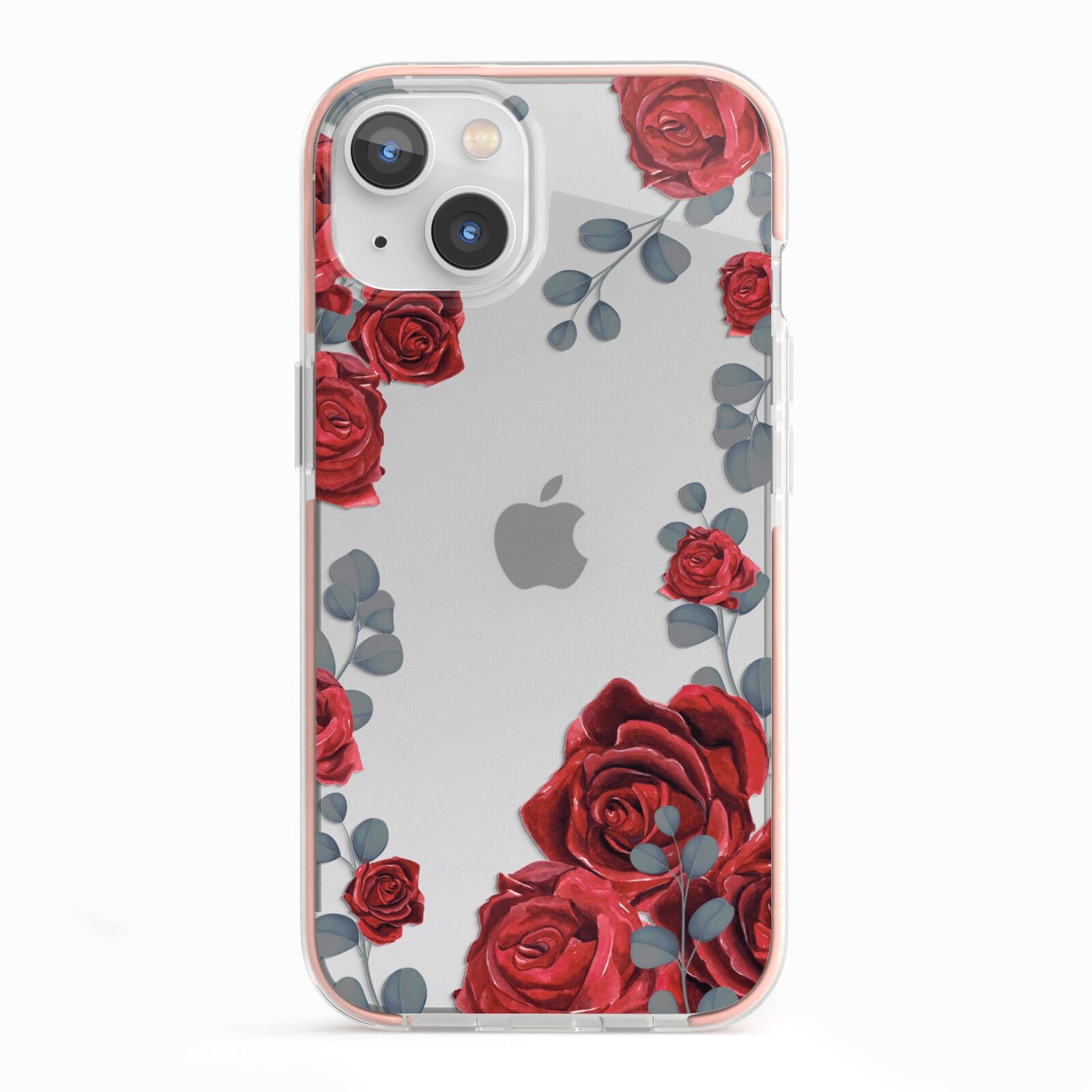 Red Roses iPhone 13 TPU Impact Case with Pink Edges