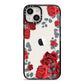 Red Roses iPhone 14 Black Impact Case on Silver phone