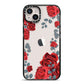 Red Roses iPhone 14 Plus Black Impact Case on Silver phone
