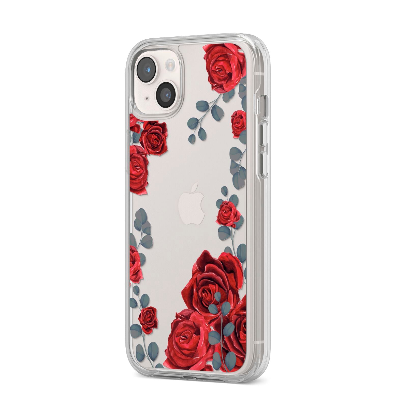 Red Roses iPhone 14 Plus Clear Tough Case Starlight Angled Image