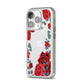 Red Roses iPhone 14 Pro Clear Tough Case Silver Angled Image