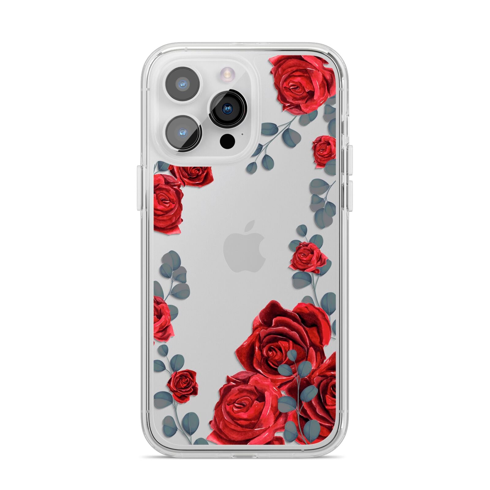 Red Roses iPhone 14 Pro Max Clear Tough Case Silver
