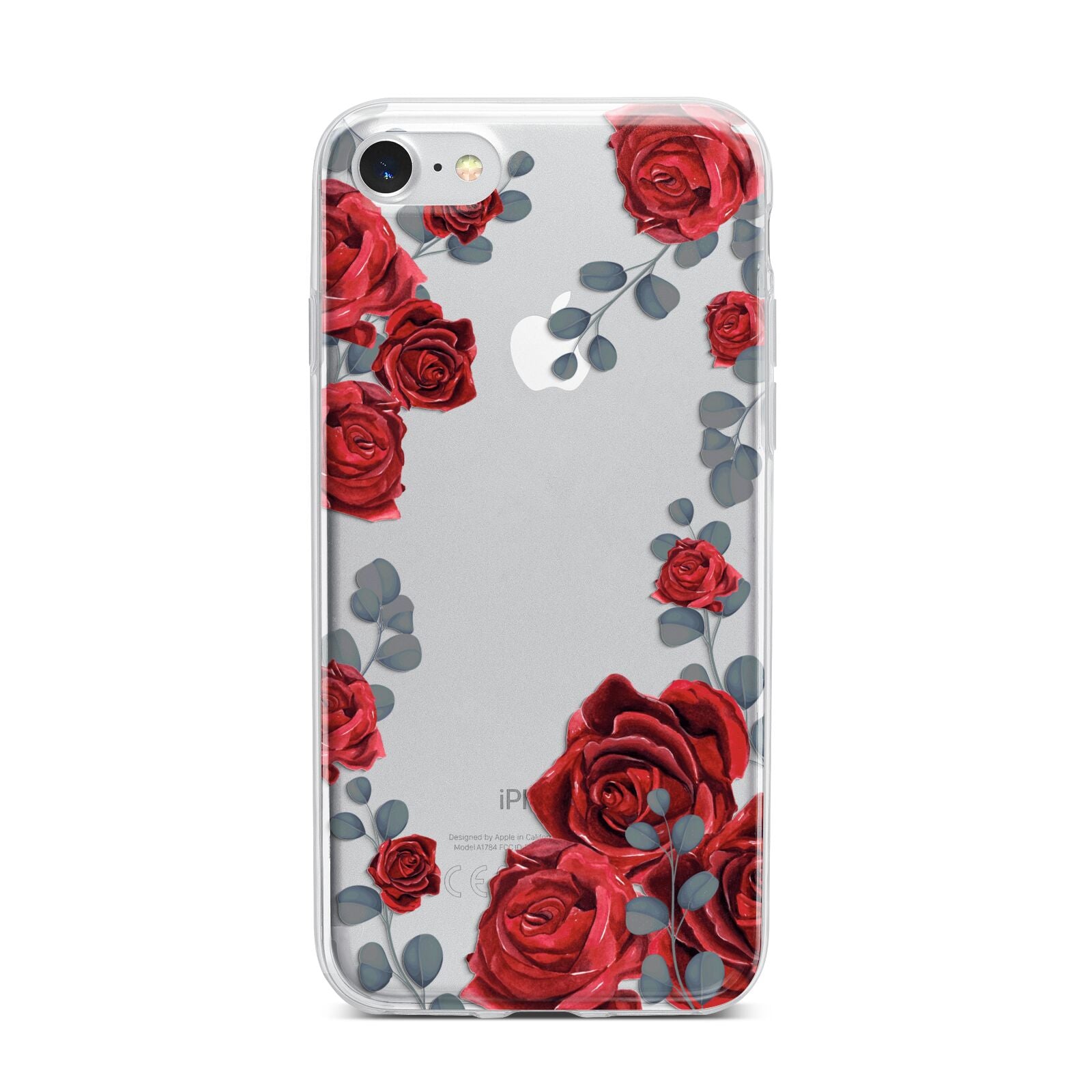 Red Roses iPhone 7 Bumper Case on Silver iPhone