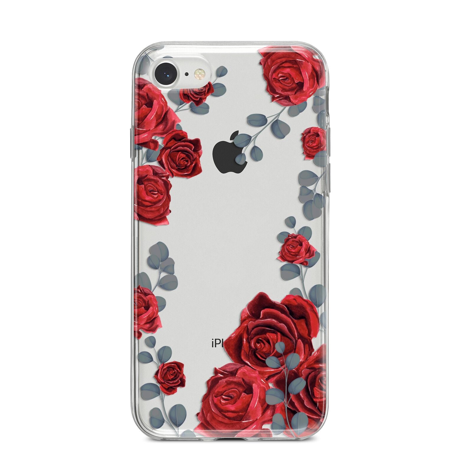 Red Roses iPhone 8 Bumper Case on Silver iPhone