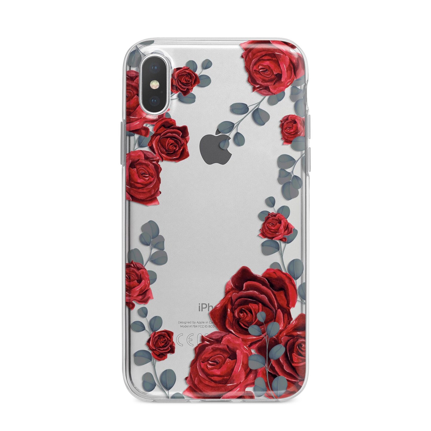 Red Roses iPhone X Bumper Case on Silver iPhone Alternative Image 1