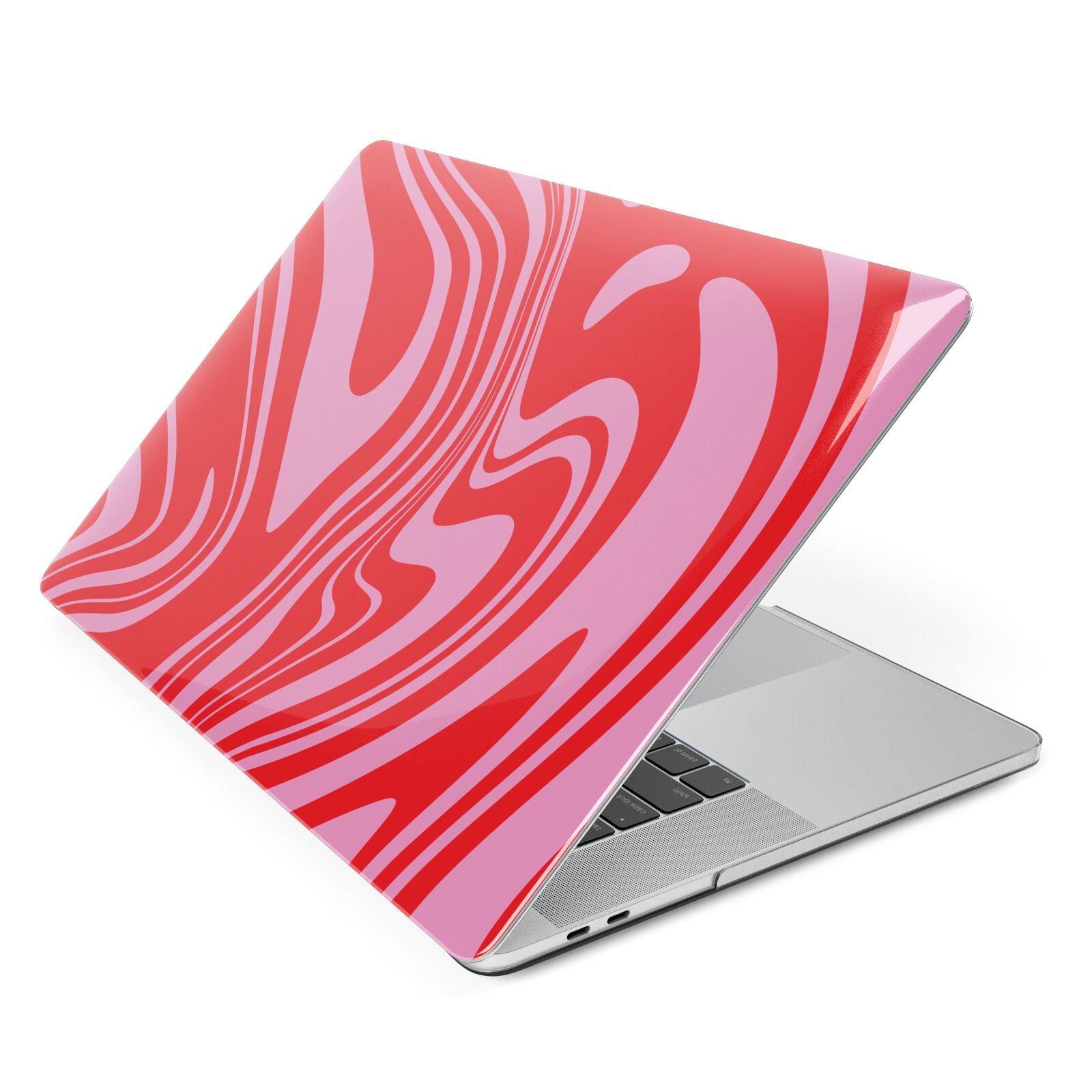 Red Swirl Apple MacBook Case Side View