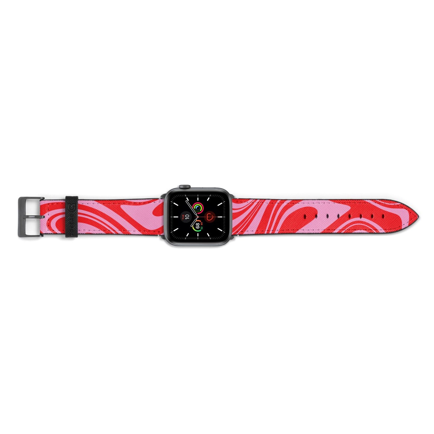 Red Swirl Apple Watch Strap Landscape Image Space Grey Hardware