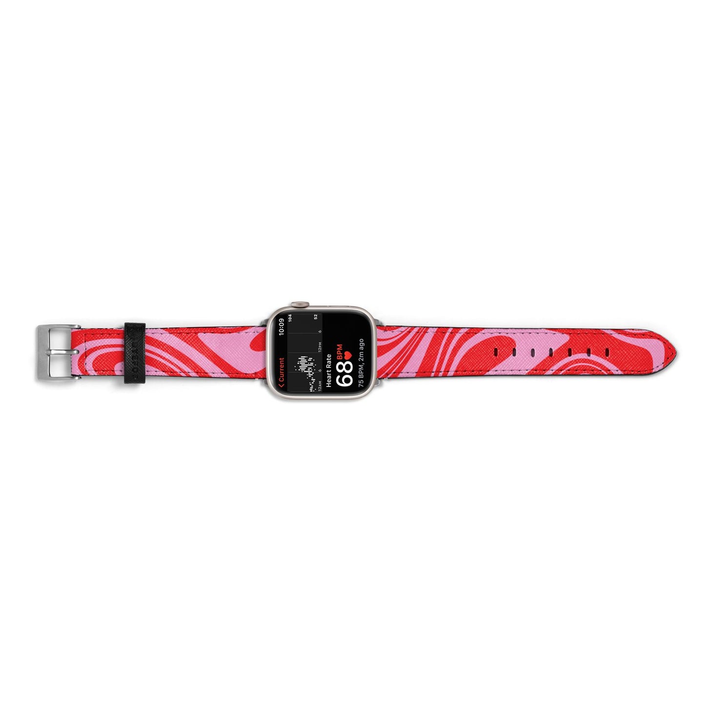 Red Swirl Apple Watch Strap Size 38mm Landscape Image Silver Hardware