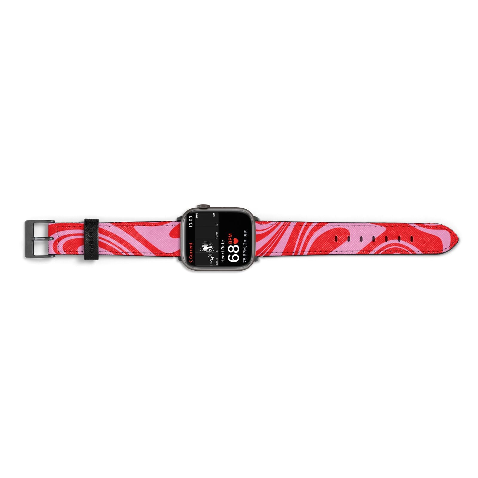 Red Swirl Apple Watch Strap Size 38mm Landscape Image Space Grey Hardware