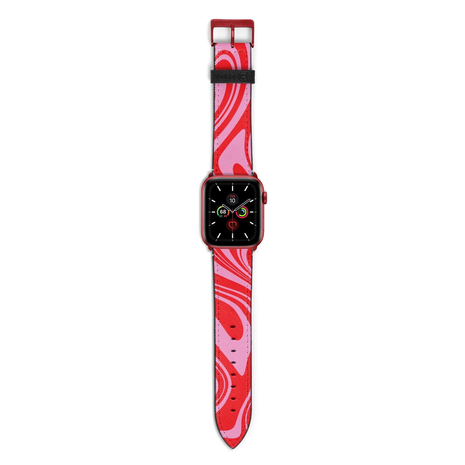 Red Swirl Apple Watch Strap with Red Hardware