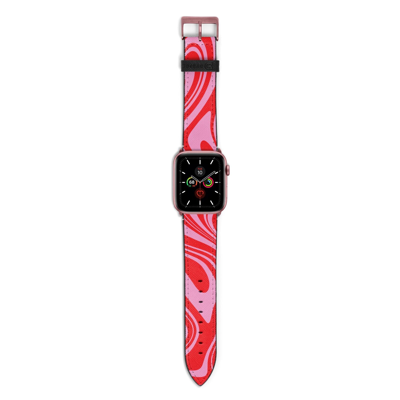 Red Swirl Apple Watch Strap with Rose Gold Hardware