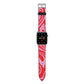 Red Swirl Apple Watch Strap with Silver Hardware