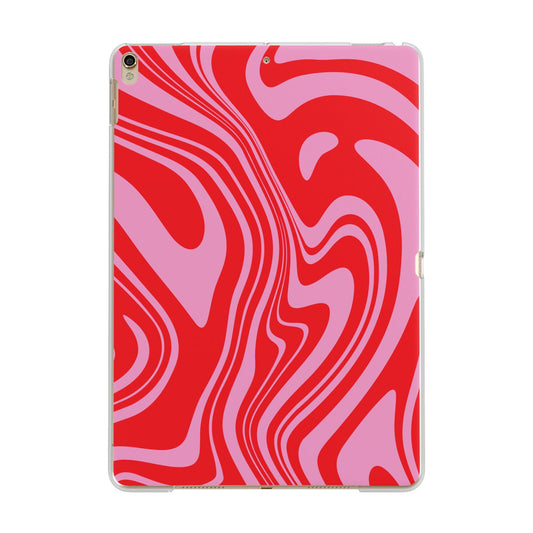 Red Swirl Apple iPad Gold Case