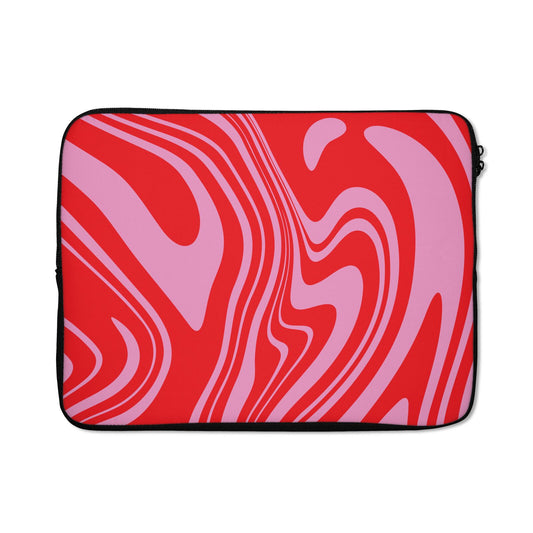 Red Swirl Laptop Bag with Zip