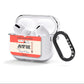 Red Vintage Baggage Tag AirPods Clear Case 3rd Gen Side Image